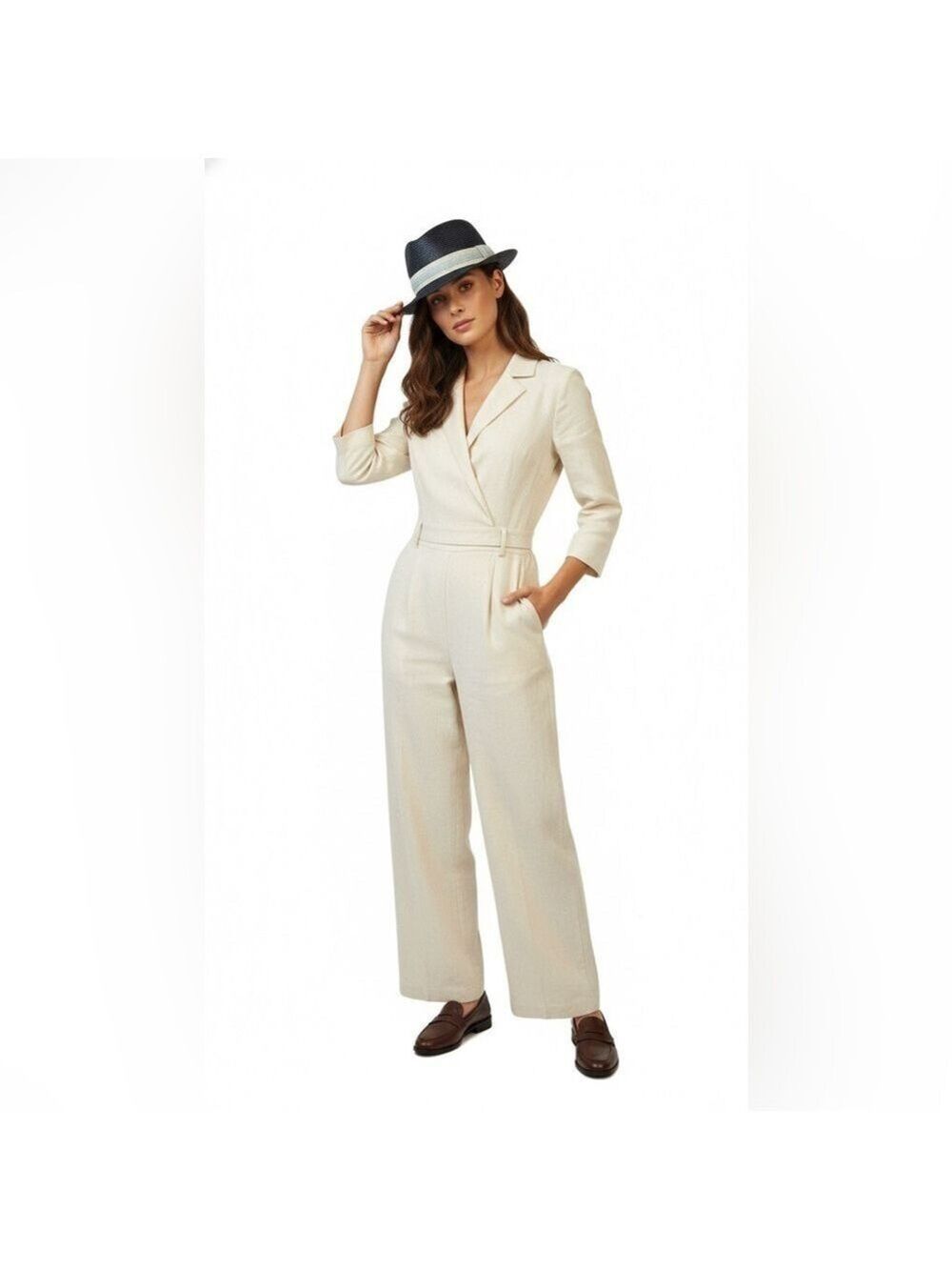 S/M Perry Ellis Portfolio fedora paper hat